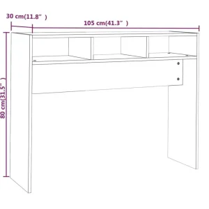 Modern konsolbord i sonoma grå 105x30x80 cm, träkomposit och metall
