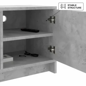 TV-bänk i betonggrå, 102x30x37,5 cm, Sonoma ek, modern stil