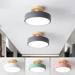 Rund taklampa i nordisk stil i trälook för hall, sovrum och kök 36 Rund taklampa i nordisk stil i trälook för hall, sovrum och kök