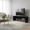 TV-bänk i svart och Sonoma ek, 120 x 40 x 40 cm