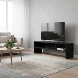 TV-bänk i svart och Sonoma ek, 120 x 40 x 40 cm