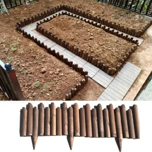 Kolbehandlat trädgårdsstaket i trä för och utegård, 120 cm