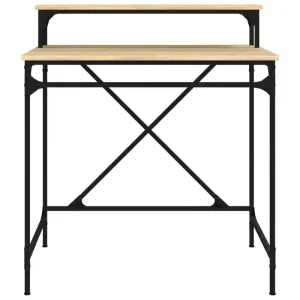 Sonoma ek-skrivbord 80x50x90 cm i konstruerat trä och järn