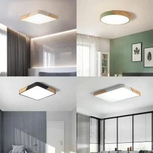 Modern nordisk LED-taklampa i trä, dimbar med fjärrkontroll 18 Modern nordisk LED-taklampa i trä, dimbar med fjärrkontroll