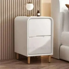 Minimalistiskt sängbord med 2 lådor i trä 35x40x48 cm