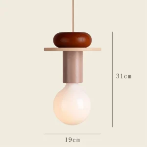 Nordisk pendellampa i trä med LED, E27 och modern design