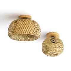 Bambu taklampa med E27, varmvit, 20–30 cm för inomhusbruk 28 Bambu taklampa med E27, varmvit, 20–30 cm för inomhusbruk