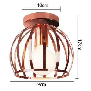 Vintage taklampa i järn med E27 och roséguldfinish för hall och entré 34 Vintage taklampa i järn med E27 och roséguldfinish för hall och entré