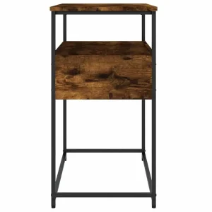 Smal konsolbord i rökt ek 75x40x75 cm med metallram
