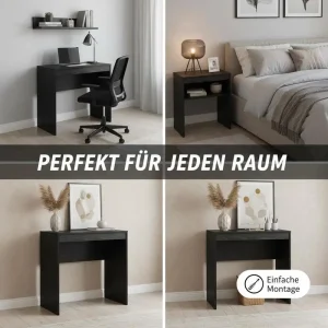 Modernt skrivbord i svart ek 70 x 40 x 76 cm för kontor