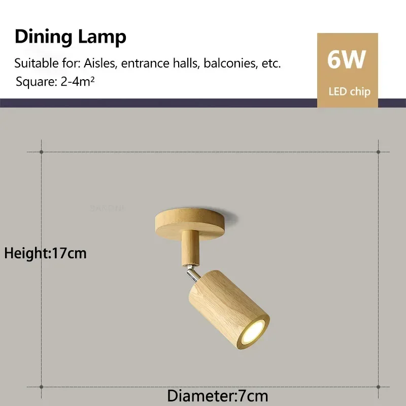 Nordisk taklampa i trä med vridbara spotlights för vardagsrum 8 Nordisk taklampa i trä med vridbara spotlights för vardagsrum - Bild 8