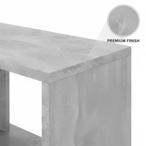 Modern sängbord i betonggrått med öppna förvaringsfack, 50x30x51,5 cm