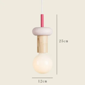Nordisk pendellampa i trä med LED, E27 och modern design