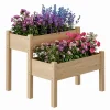 Upphöjd odlingslåda med höga ben i trä för grönsaker, örter och blommor