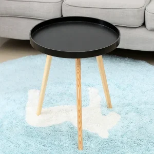 Runt minimalistiskt soffbord 40 cm i svart, vitt eller gult