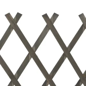 Grå spaljéfence 120 x 90 cm i massivt granträ, expanderbar