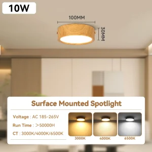GX53 taklampa i trä med LED, 220V för vardagsrum och korridor 21 GX53 taklampa i trä med LED, 220V för vardagsrum och korridor