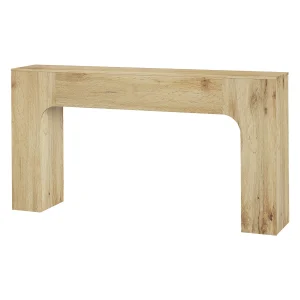Slim modern farmhouse konsolbord i trälook för hall och soffan