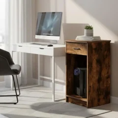 Computer cabinet med låda för PC-torn och kabelförvaring