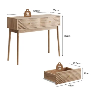 Alternative view of Konsolbord i mid-century modern-stil med lådor och öppna hyllor