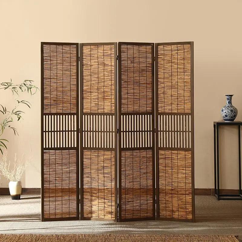 Reedskärm i zen- och retrostil – vikbar rumsavdelare 3 Reedskärm i zen- och retrostil – vikbar rumsavdelare - Bild 3