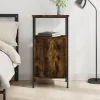Industristil nattduksbord i rökt ek – 41 × 31 × 80 cm