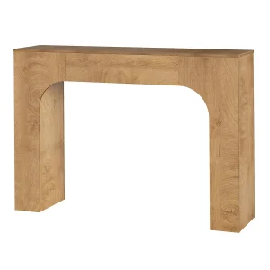 Slim modern farmhouse konsolbord i trälook för hall och soffan