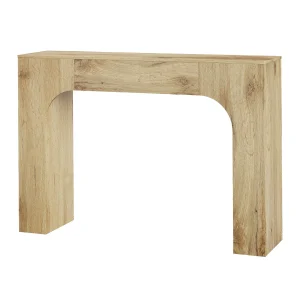 Slim modern farmhouse konsolbord i trälook för hall och soffan
