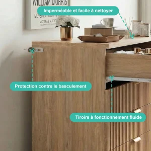 Modern byrå i trä med 4, 5 eller 6 lådor för hall och vardagsrum