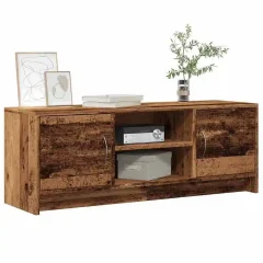 Tv-bänk i gammalt trä, 102 x 30 x 37,5 cm, modern förvaring