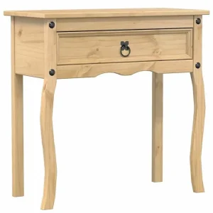 Alternative view of Konsolbord i massiv furu 73x35x73 cm med låda – rustik hallmöbel