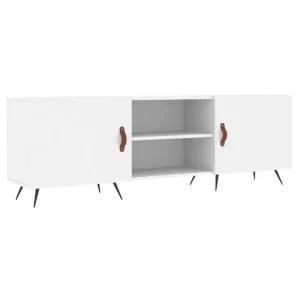 Alternative view of Vitt TV-bänk 150x30x50 cm i konstruerat trä för vardagsrum