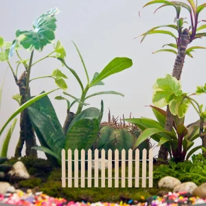 Miniatyrstaket i trä för fairy garden och DIY-dekoration, 4 delar