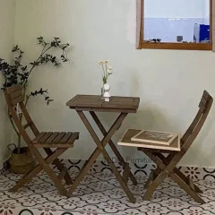 Hopfällbart trädgårdsset med bord och stolar i modern stil, PE