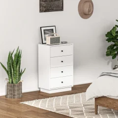 Modernt sideboard med 4 lådor, vit förvaring till vardagsrum och hall