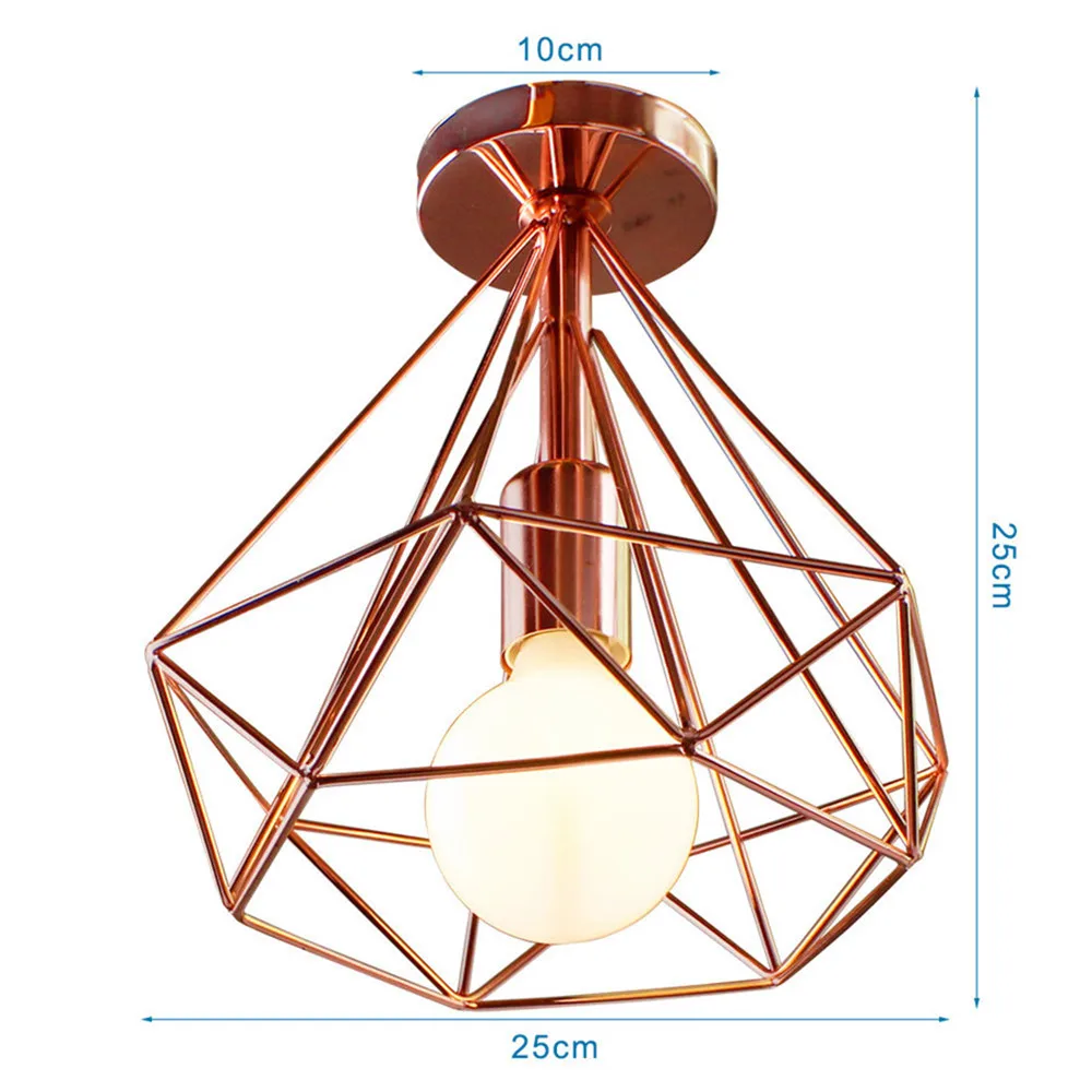 Vintage taklampa i järn med E27 och roséguldfinish för hall och entré 11 Vintage taklampa i järn med E27 och roséguldfinish för hall och entré - Bild 11