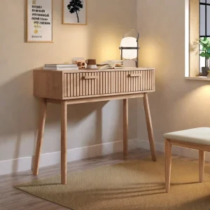 Alternative view of Modernt konsolbord i trä med två lådor och förvaring