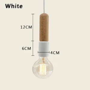 Nordisk pendellampa i trä med LED, E27 och modern design