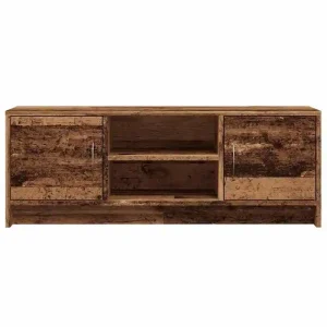 Tv-bänk i gammalt trä, 102 x 30 x 37,5 cm, modern förvaring