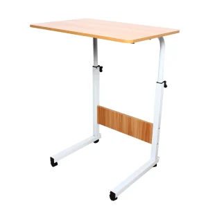 Justerbart laptopbord med hjul, MDF och metall för hem och kontor