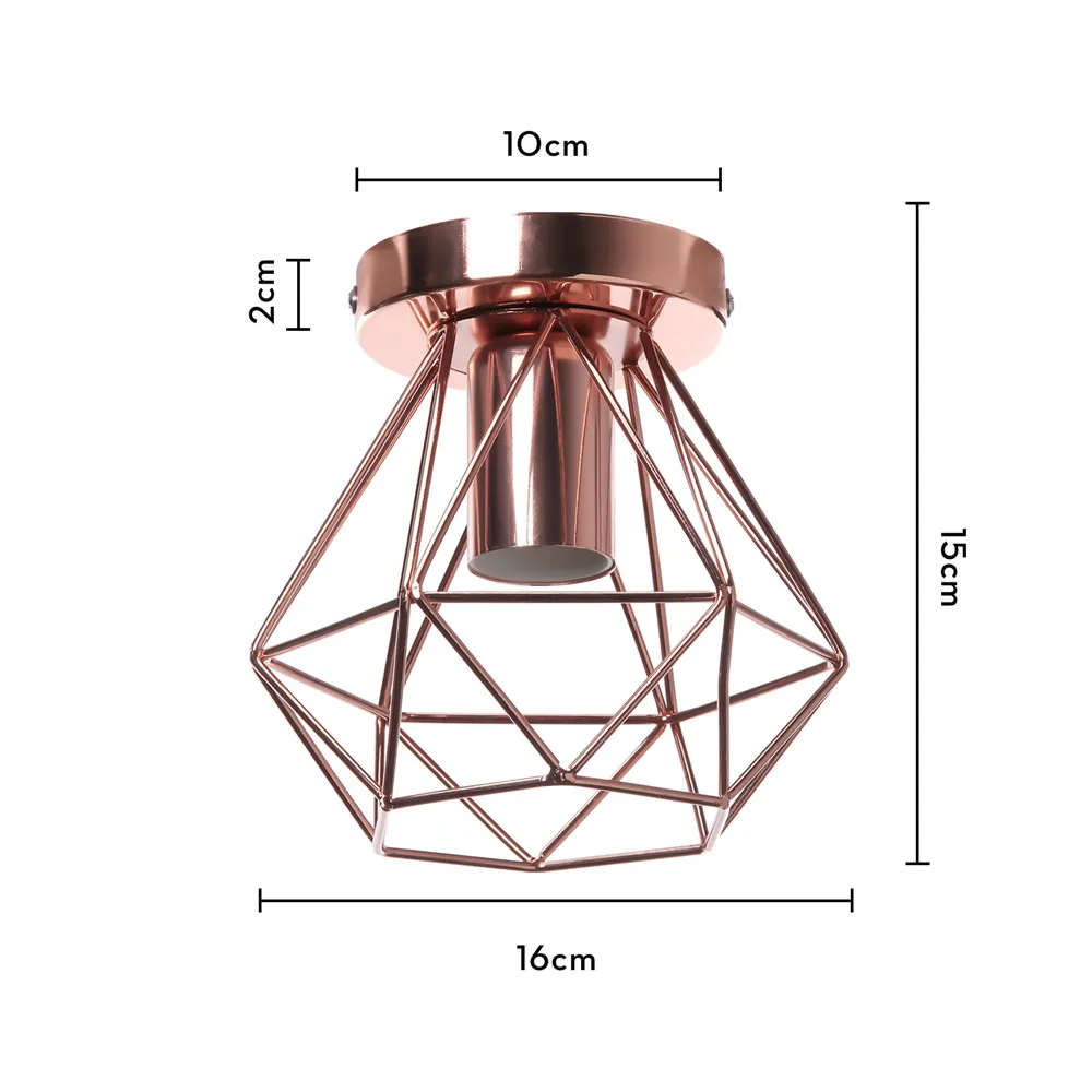 Vintage taklampa i järn med E27 och roséguldfinish för hall och entré 9 Vintage taklampa i järn med E27 och roséguldfinish för hall och entré - Bild 9