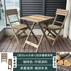 Hopfällbart trädgårdsset med bord och stolar i modern stil, PE