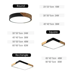 Modern nordisk LED-taklampa i trä, dimbar med fjärrkontroll 16 Modern nordisk LED-taklampa i trä, dimbar med fjärrkontroll