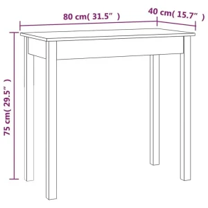 Rustik smal konsolbord i massiv furu 80 x 40 x 75 cm