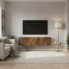 Vägghängt TV-skåp i rökt ek 120 x 30 x 30 cm av ingenjörsträ