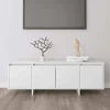 Modernt vitt TV-bänk 120x30x40,5 cm i träkomposit
