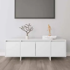 Modernt vitt TV-bänk 120x30x40,5 cm i träkomposit