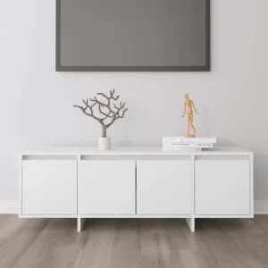 Modernt vitt TV-bänk 120x30x40,5 cm i träkomposit
