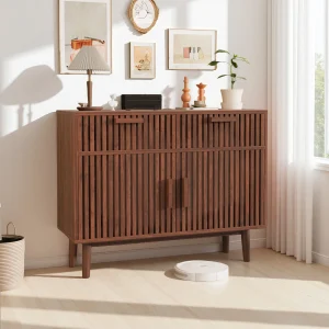 Modernt förvaringsskåp 100x35x80 cm med 2 lådor och anti-tip