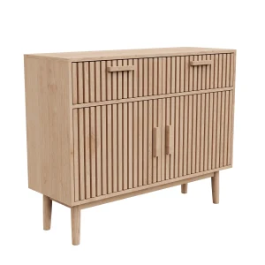Modernt förvaringsskåp 100x35x80 cm med 2 lådor och anti-tip